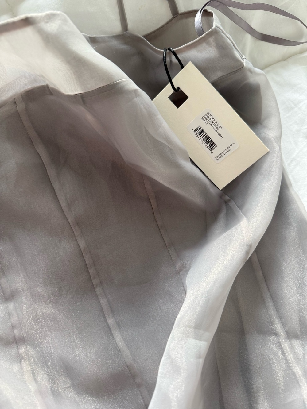 STAUD Strapless Gray Maxi Dress with Flowing A-Line Silhouette, NWT - Picture 6 of 6